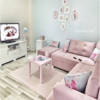 Ev gezmesi - Pembe ağırlıklı modern ve country karışımı bir ev