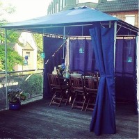 Gökçe Hanım'ın mavi ağırlıklı şık terası