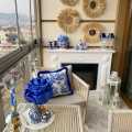 Blue Blanc Desenle Güzelleşen Bu Balkonun Keyfine Diyecek Yok