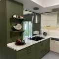 Yeşil ve Beyazın Buluştuğu U-Tipi Bu Mutfakta Kalite Algısı Yüksek!